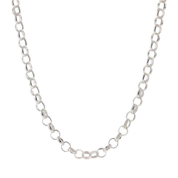 2MM 025 Rhodium Plated Rolo Chain .925 Sterling Silver Length 16"-20"